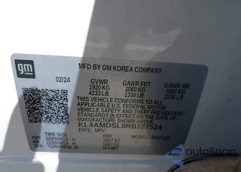 2024 Buick Encore Gx Sport Touring Fwd z USA, uszkodzony, nr VIN KL4AMDSL8RB187524